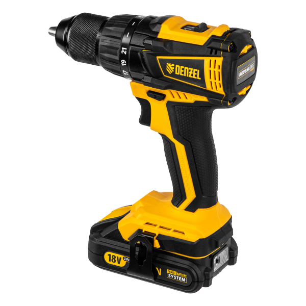 Аккумуляторная дрель-шуруповерт DENZEL BLDL-IB-18-02, 18 В, 2 x 2 Ач