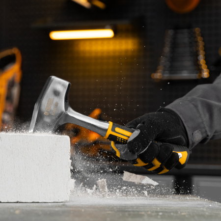 Кувалда DENZEL 1,5 кг, цельнометаллическая, двухкомпонентная рукоятка