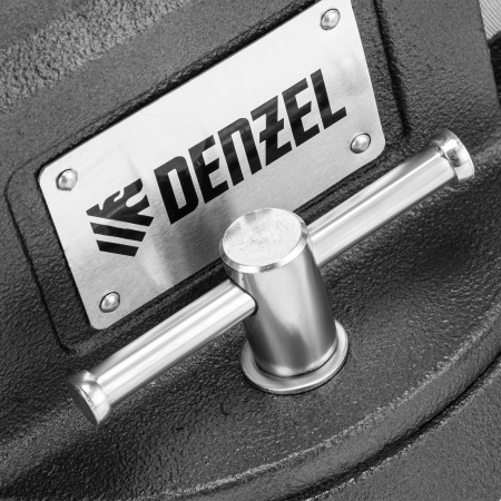 Тиски слесарные DENZEL BVH-125, 125 мм, поворотные, стальная направляющая, с наковальней