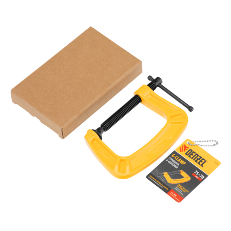 Струбцина DENZEL G-образная, усиленная, 75 мм