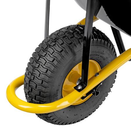 Тачка строительная DENZEL, усиленная, объем 130 л, 230 кг, колесо 15х6.00-6