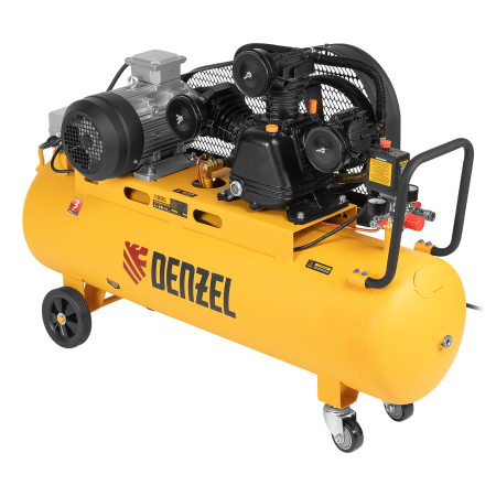Компрессор воздушный DENZEL BCW3000-T/100, 3.0 кВт, ременный привод, 100 литров, 520 л/мин