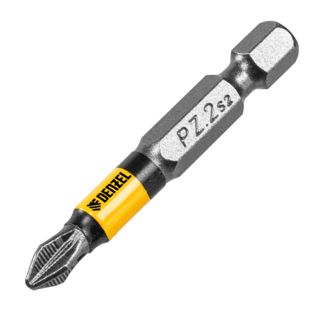 Бита DENZEL PZ2х50, сталь S2, 10 шт., круглый профиль, отрывная упаковка, , Е 6,3