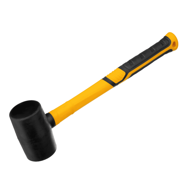 Киянка резиновая DENZEL 225 г, черная, фибергласовая рукоятка c TPR покрытием