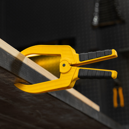 Струбцина клещеобразная DENZEL удлиненная 75 х 110 мм двухкомпонентные рукоятки