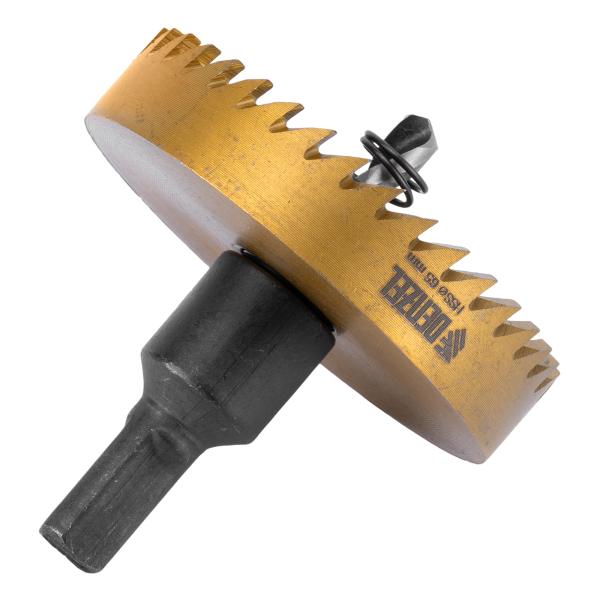 Коронка по металлу DENZEL 724121, 65 мм, HSS, нитридтитановое покрытие