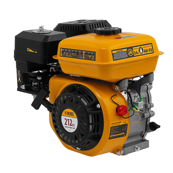 Двигатель бензиновый RX-17S, 7 л.с., 212 см3, горизонтальный вал шлиц 25 мм Denzel