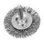Набор щеток для дрели DENZEL, 1 Плоская 50мм, 2 Чашки 25-50мм, шпилька, нерж. вит. проволока