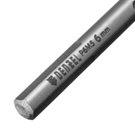 Сверло спиральное по металлу DENZEL 6 х 139 мм, Р6М5, Golden Tip, удлиненное