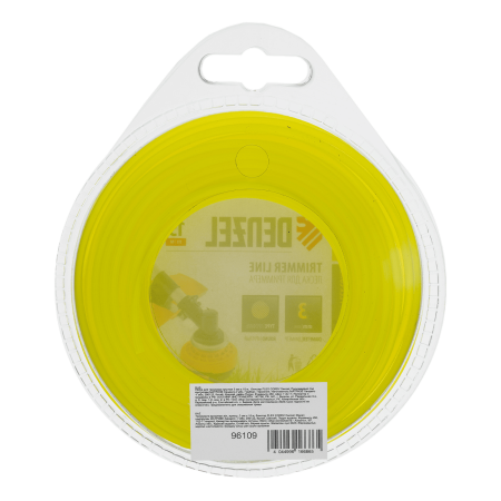 Леска для триммера DENZEL Flex Сord 96109, 3 мм x 15 м, круглая, блистер