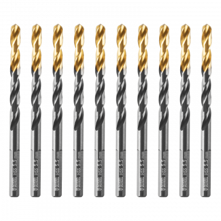 Сверло по металлу DENZEL 5,5 мм, HSS-Tin, Golden Tip, 10 шт. Сверло по металлу DENZEL 5,5 мм, HSS-Tin, Golden Tip, 10 шт.