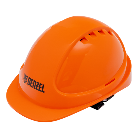 Каска защитная ударопрочная DENZEL ABS/PC, плавная регулировка, модель «Форвард» (К-05), оранж.