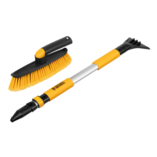 Щетка-сметка со скребком DENZEL телескоп, поворотная голова, 750-1120 мм Щетка-сметка со скребком DENZEL телескоп, поворотная голова, 750-1120 мм