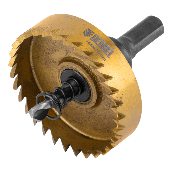 Коронка по металлу DENZEL 724118, 55 мм, HSS, нитридтитановое покрытие