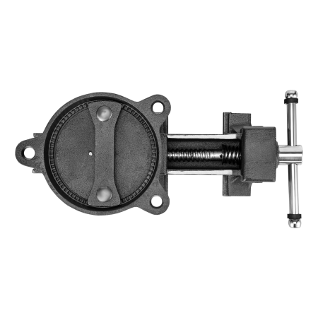 Тиски слесарные DENZEL BVH-125, 125 мм, поворотные, стальная направляющая, с наковальней
