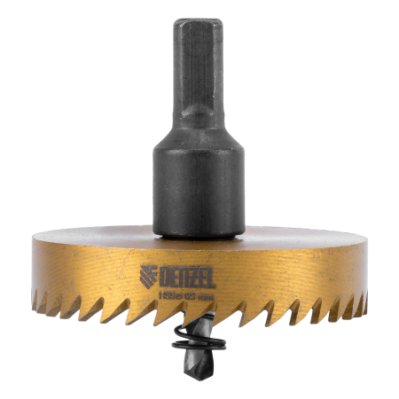 Коронка по металлу DENZEL 724121, 65 мм, HSS, нитридтитановое покрытие