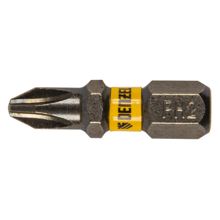Бита DENZEL PH2х25, сталь S2, шестигранный профиль, 10 шт. Е 6,3