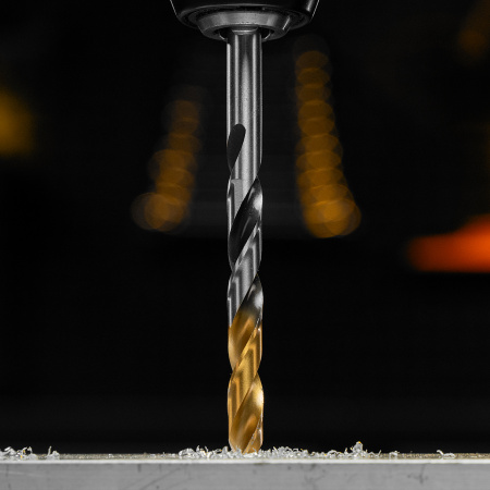 Сверло спиральное по металлу DENZEL 8,5 x 117 мм, Р6М5, Golden Tip, многогранная заточка