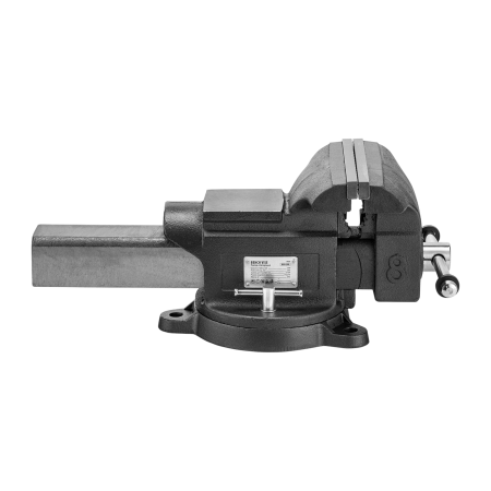 Тиски слесарные DENZEL BVH-200, 200 мм, поворотные, стальная направляющая, с наковальней