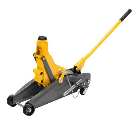 Домкрат гидравлический DENZEL подкатной с фиксатором, 2,8 т, 135-385 мм Домкрат гидравлический DENZEL подкатной с фиксатором, 2,8 т, 135-385 мм