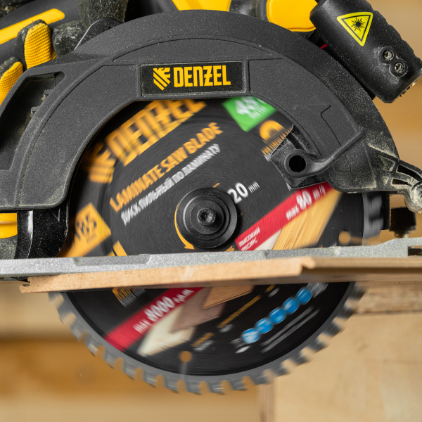 Пильный диск по ламинату DENZEL ф185 х 20 мм, 48 зубьев