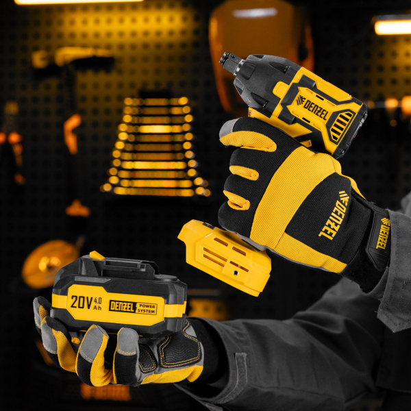 Гайковерт ударный аккумуляторный бесщет. DENZEL CIWH-BL-20-350, Li-Ion, 20 В