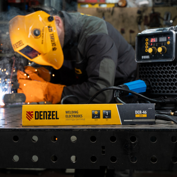 Электроды DENZEL DER-46, диам. 3 мм, 1 кг, рутиловое покрытие