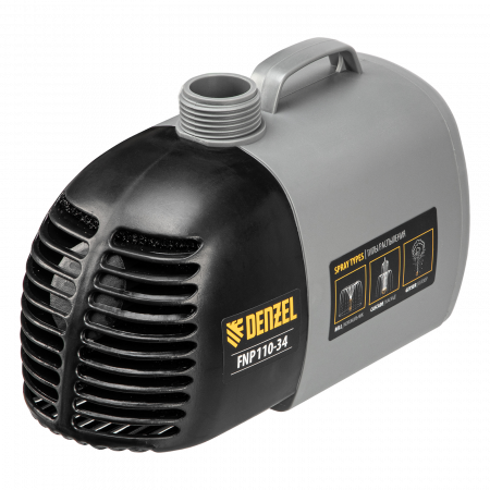 Насос фонтанный DENZEL FNP110-34, 112 Вт, подъем 3,4 м, 3400 л/ч, колокольчик/каскад/гейзер