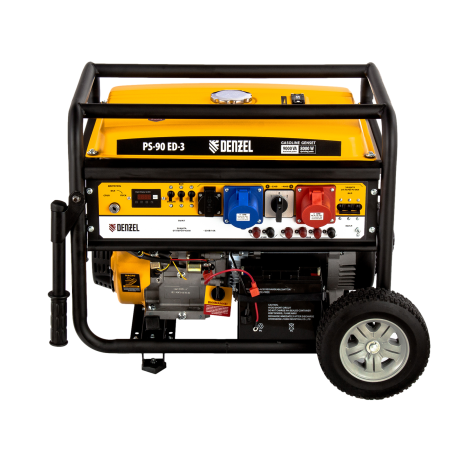 Генератор бензиновый DENZEL PS 90 ED-3, 9.0 кВт, 230 В/400 В, 25 л, электростартер