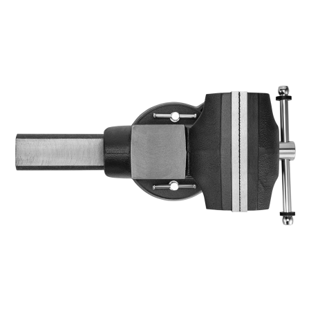 Тиски слесарные DENZEL BVH-200, 200 мм, поворотные, стальная направляющая, с наковальней