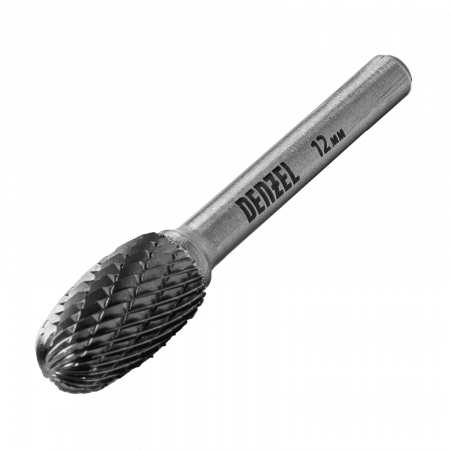 Борфреза по металлу DENZEL твердосплавная, овальная, тип-E, 12 мм