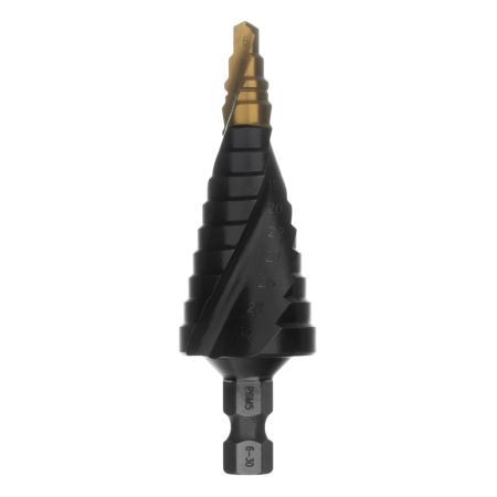 Сверло ступенчатое DENZEL, 6-8-10-12-14-16-18-20-22-24-26-28-30мм, Р6М5, 6-гр. хвостовик