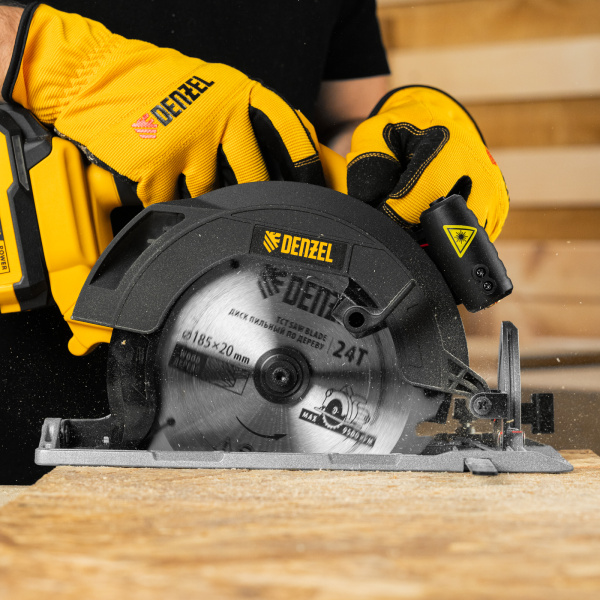 Пила циркулярная аккумуляторная бесщет. DENZEL CCSH-BL-20-185, 185 мм, Li-Ion, 20 В