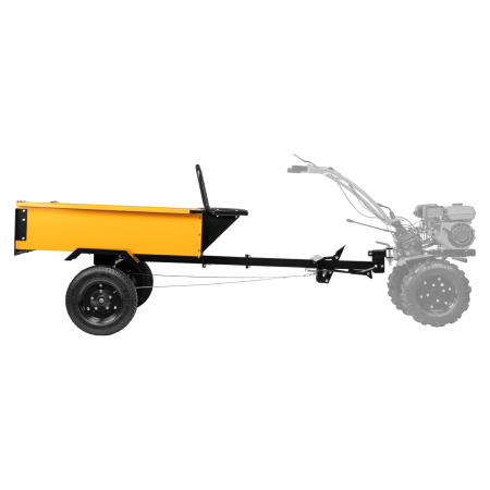 Прицеп для мотоблока DENZEL TT-500, оцинк., груз. 500 кг, рег. сцепка, колеса 4.00-10, в упаковке