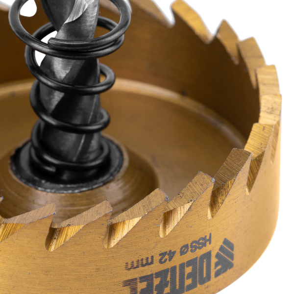 Коронка по металлу DENZEL 724114, 42 мм, HSS, нитридтитановое покрытие