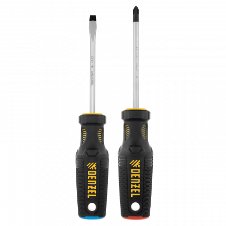 Набор отверток комбинированный DENZEL 2 шт., CrV, трехкомпонентная рукоятка