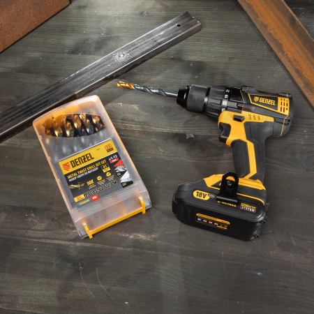 Набор сверл по металлу DENZEL 1-13 мм, HSS-Tin, Golden Tip, 25 шт