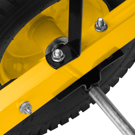 Тачка строительная DENZEL усиленная, объем 140 л, 250 кг, двухколесная, колесо 15х6.00-6