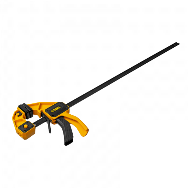 Струбцина DENZEL F-образная, быстрозажимная, 600 х 80 мм, усиленный нейлоновый корпус Струбцина DENZEL F-образная, быстрозажимная, 600 х 80 мм, усиленный нейлоновый корпус