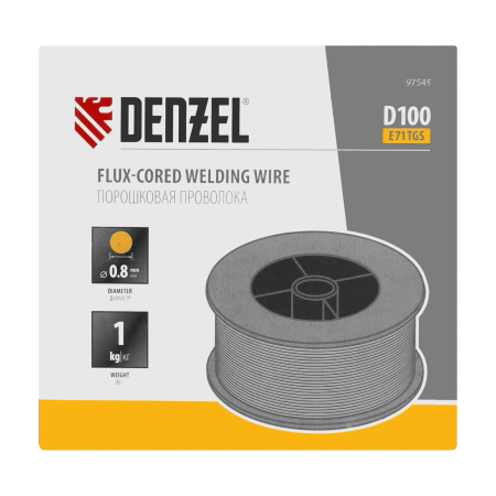 Порошковая проволока Denzel Е71TGS, диам. 0,8 мм, 1 кг, диам. катушки D100