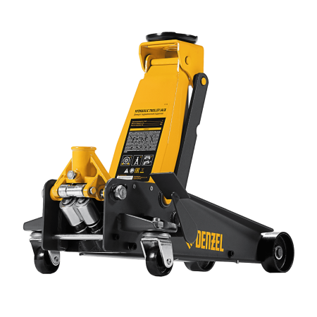 Домкрат гидравлический DENZEL подкатной 3 т, с фиксатором, быстрый подъем, 135-480 мм, профессиональный