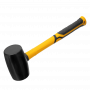 Киянка резиновая DENZEL 680 г, черная, фибергласовая рукоятка c TPR покрытием