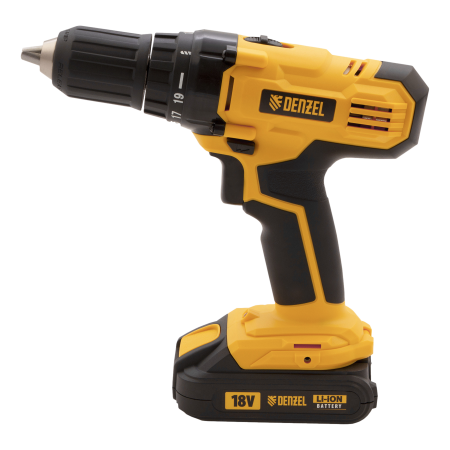 Аккумуляторная дрель-шуруповерт DENZEL CDL-IB-18-02, 18 В, Li-Ion, 2 x 1.5 Ач