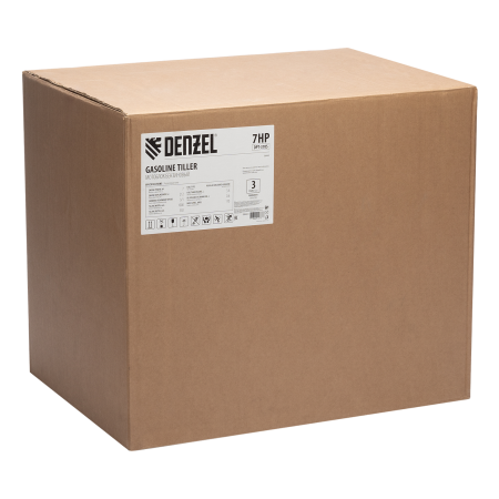 Мотоблок DENZEL DPT-370S, 7 л.с., ремен.сцеп, фрез 3х4, ШОМ, передачи 3В/1Н