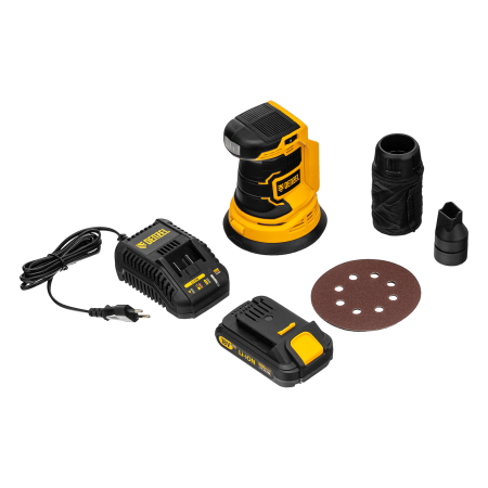 Машина шлифовальная эксцентриковая аккумуляторная DENZEL COS-125, 18В Li-Ion