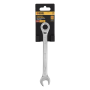Ключ комбинированный трещоточный DENZEL, 19 мм, CrV, матовый хром