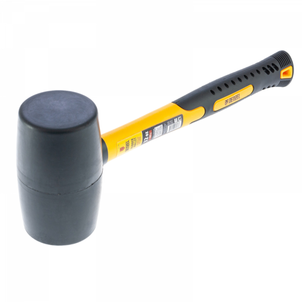 Киянка резиновая DENZEL 32 oz, черная резина, фибергласовая рукоятка