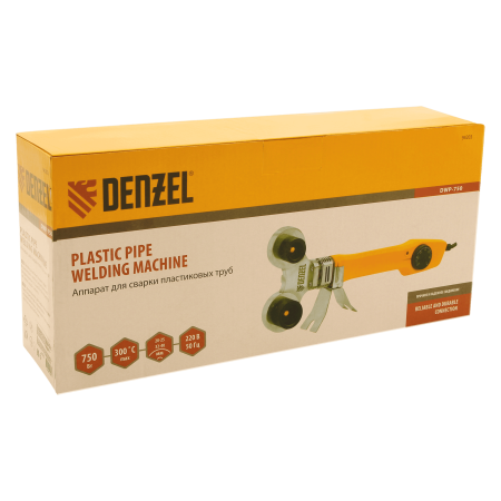 Аппарат для сварки пластиковых труб DENZEL DWP-750, 750 Вт, 0-300 град, 20-40 мм