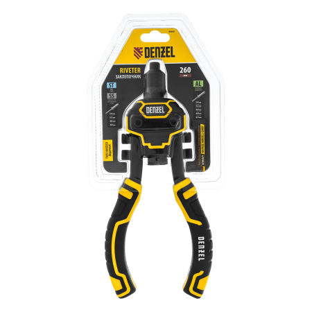 Заклепочник двуручный DENZEL заклепки 2,4-3,2-4,0-4,8-6,4 мм