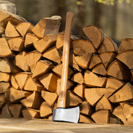 Топор кованый DENZEL 1360 г, американский тип, буковая рукоятка, 700мм, EFP 21889